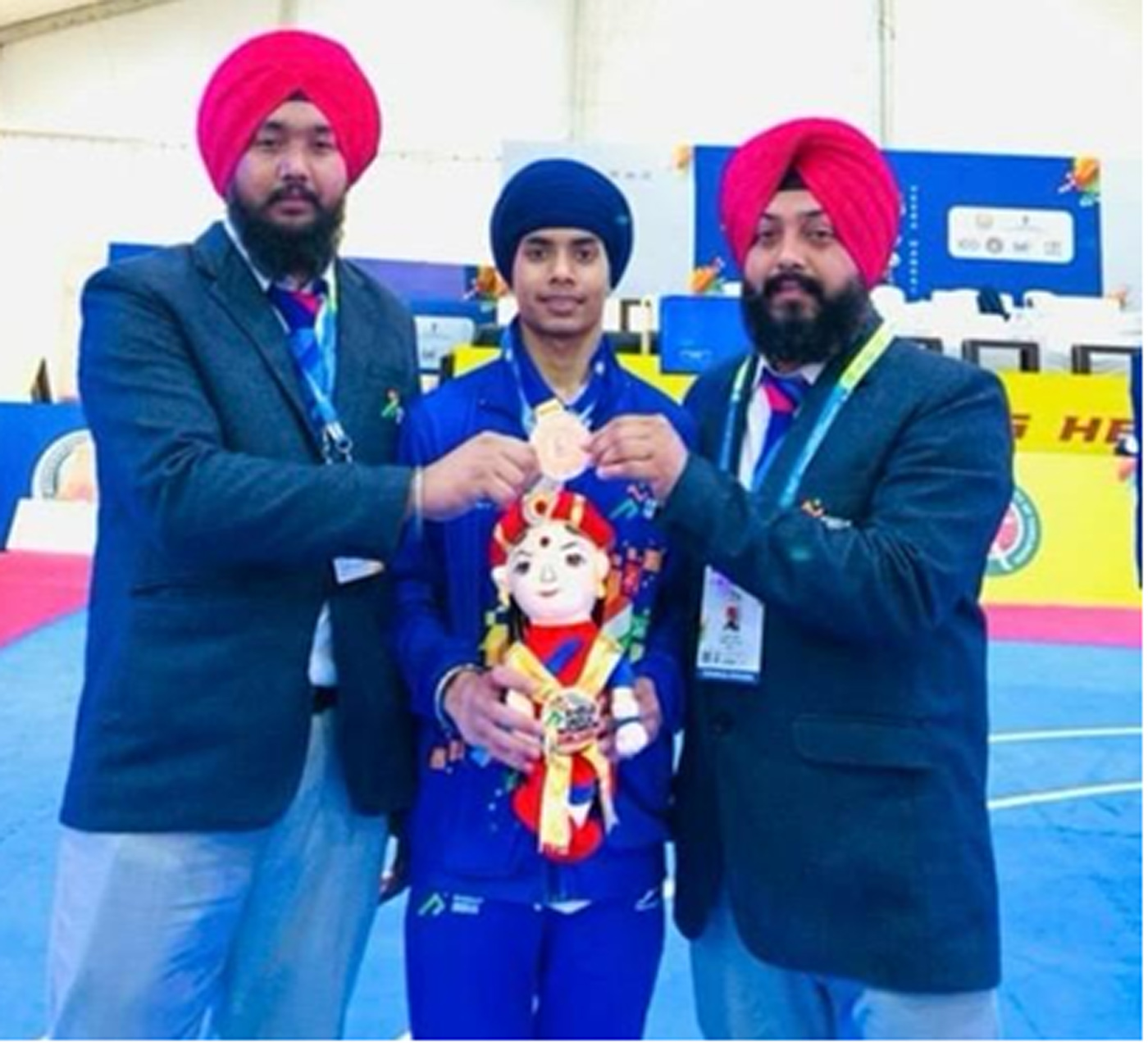 Ishwinder Singh won the third place in the national gatka competition held in Madurai